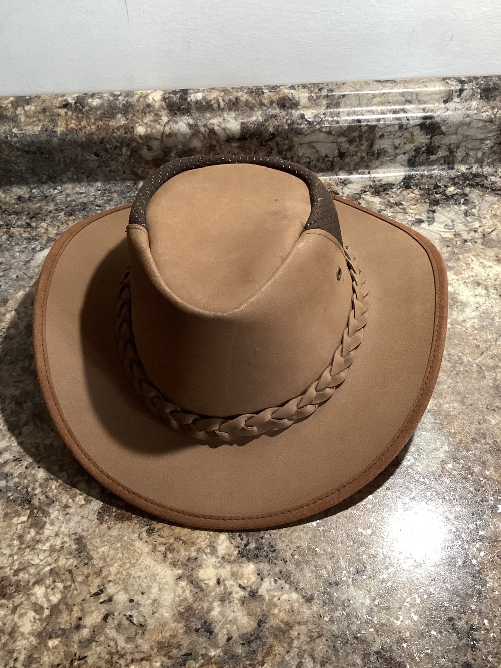 Conner XL The Down Under Breeze Leather Hat Outback Safari Aussie Real Leather